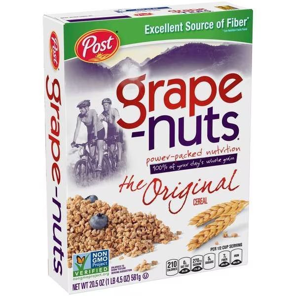 Post Grape-Nuts Whole Grain Cereal Box 20.5 oz., PK12, Post, Mfr#: 88418